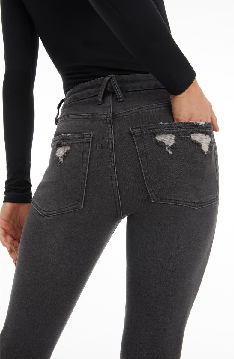 Good American Good Petite Chewed Skinny Jeans, Alternate, color,
