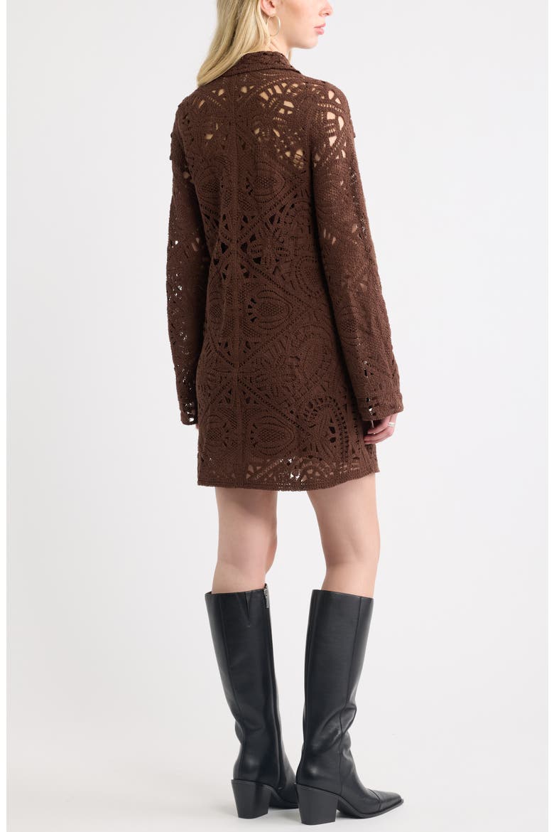 Crochet Minidress, Alternate, color, BROWN CHICORY