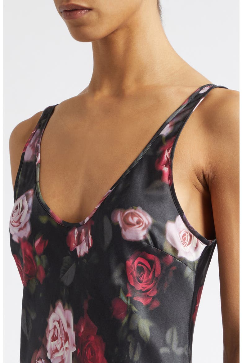Akiya Floral Print Sleeveless Maxi Dress, Alternate, color, BLACK RHODODENDRON BLURRED ROS