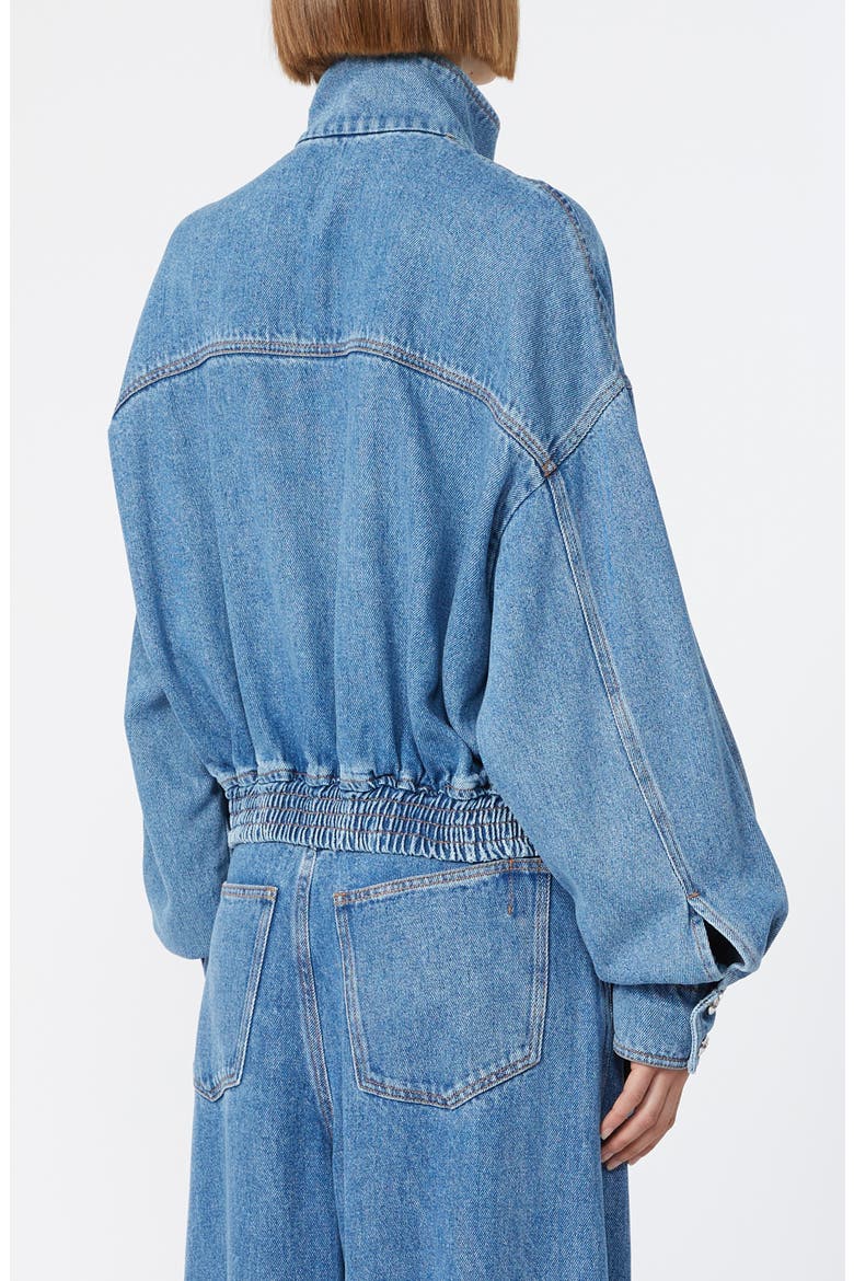 Bussola Oversize Denim Bomber Jacket, Alternate, color, MIDNIGHT BLUE