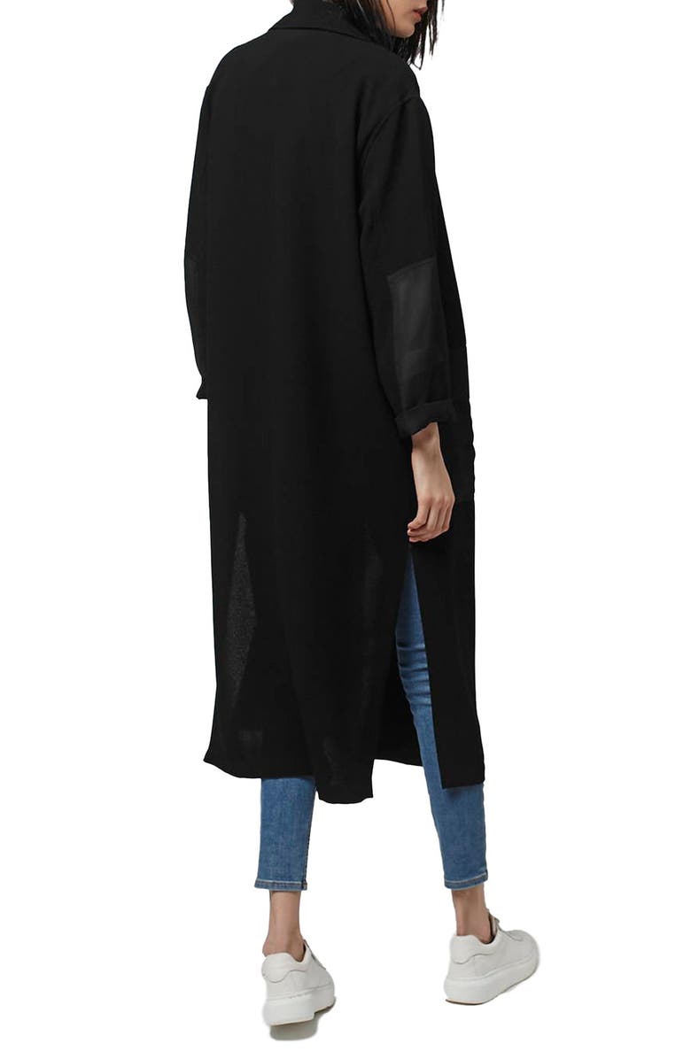 Topshop Contrast Panel Duster Coat, Alternate, color, 