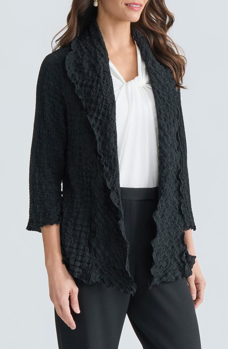 KASPER Pucker Knit Cardigan, Alternate, color, 