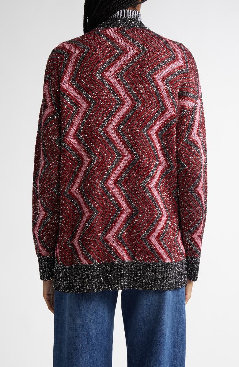 Missoni Sequin Metallic Zigzag Stripe Cardigan, Alternate, color,