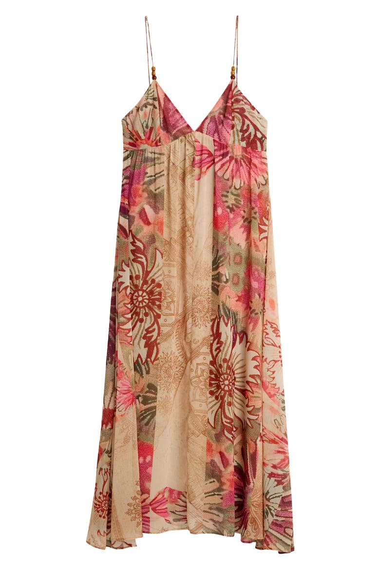 Beaded Sleeveless Midi Dress, Alternate, color, PINK