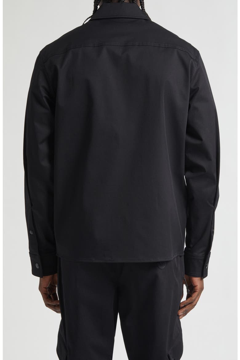 Stretch Cotton Zip Shirt, Alternate, color, BLACK