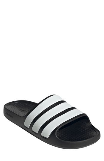 Adidas Originals Adidas Adilette Aqua Sliders Black In Black/white/black