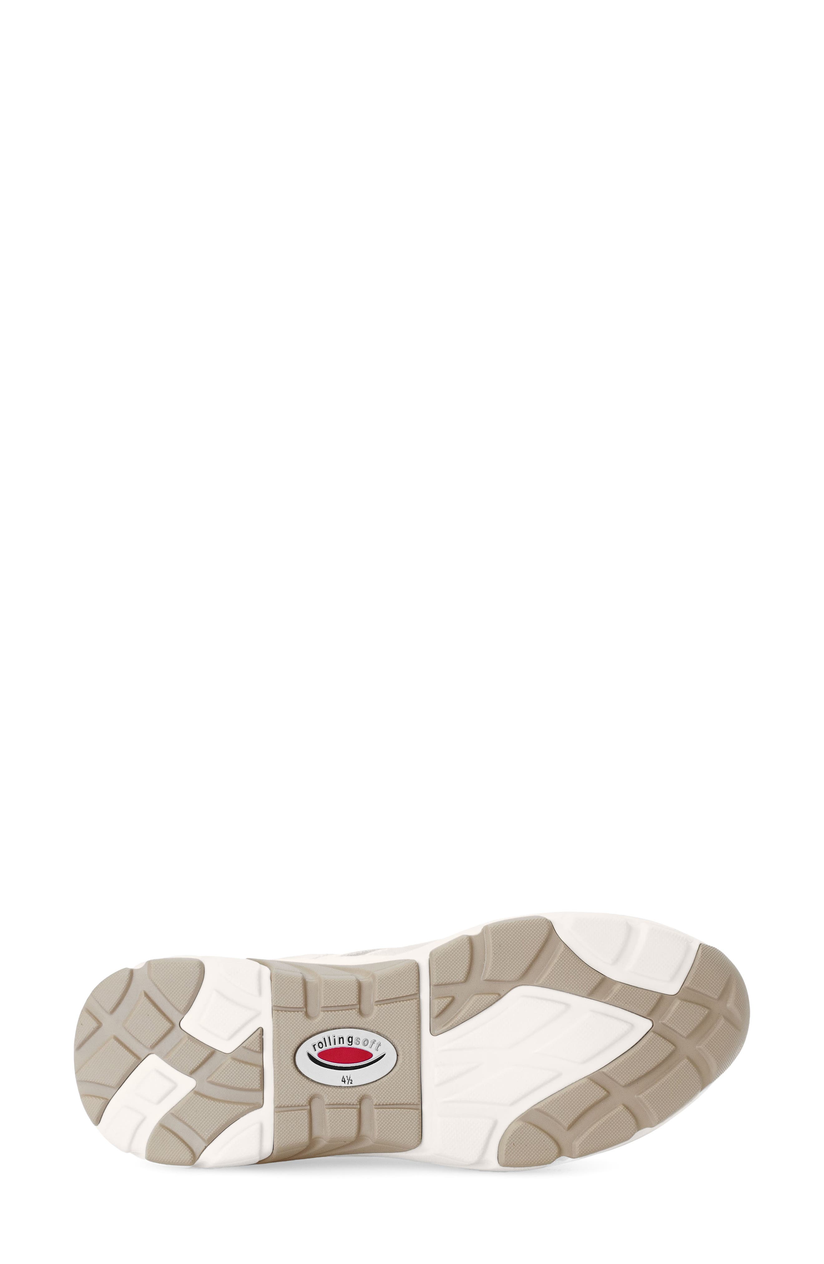 Gabor Mixed Media Sneaker, Alternate, color, White