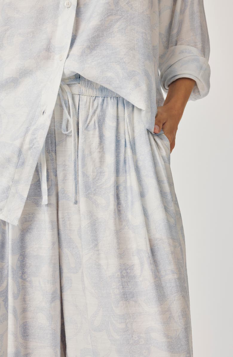 Splendid Iris Paisley Wide Leg Pants, Alternate, color, Antique Pearl White