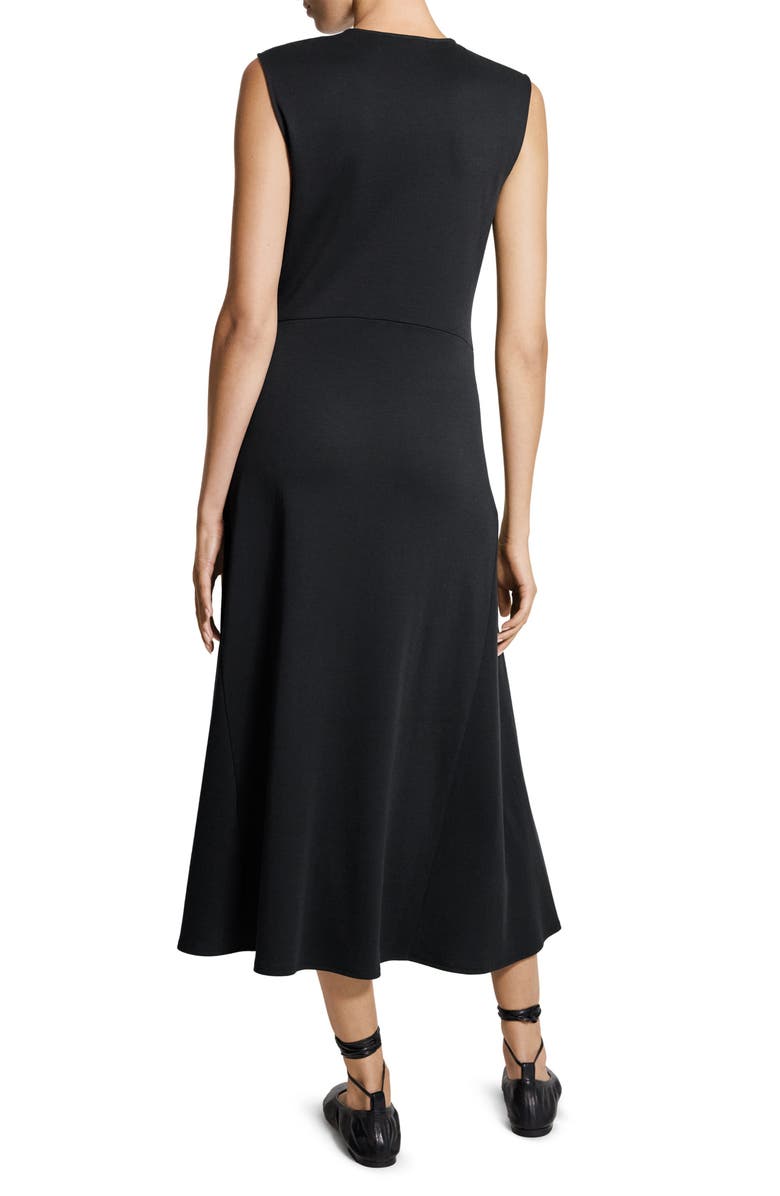Theory V-Neck Sleeveless Cotton Midi Dress, Alternate, color,