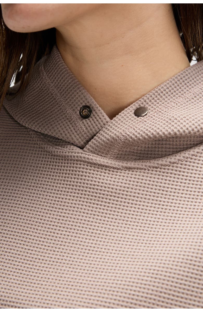 Peloton Waffle Snap Pull Over Hoodie, Alternate, color, Taupe Grey