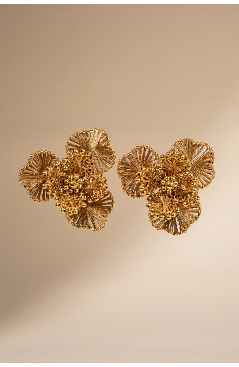 LOTT.gioielli CE SI Flower Earring L - Gold, Alternate, color, Gold