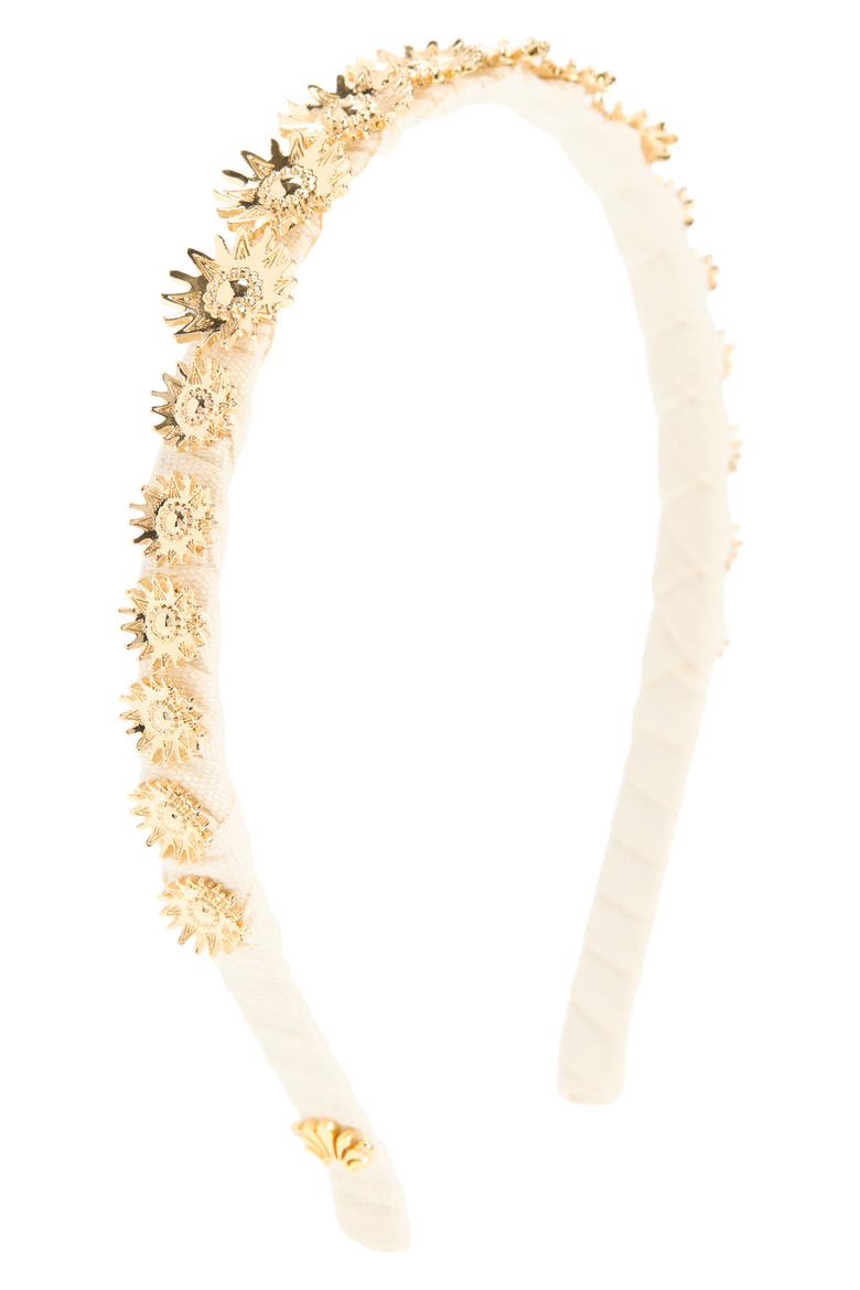 Soleil Strand Headband, Main, color, GOLD
