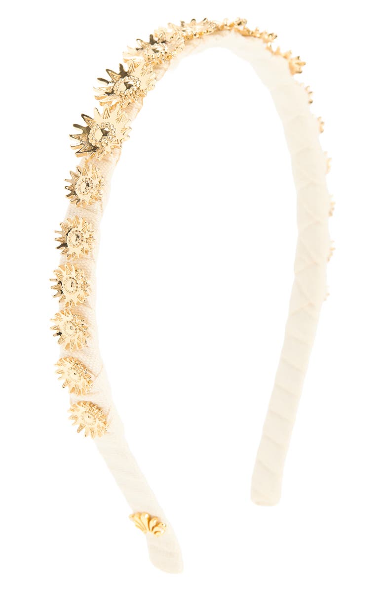 Lele Sadoughi Soleil Strand Headband, Main, color, Gold