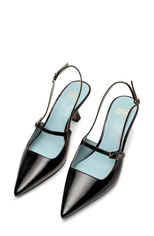 Frances Valentine Vivi Pointed Toe Slingback Pump In Black