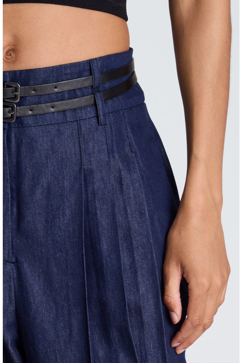 Pleated High Waist Wide Leg Jeans, Alternate, color, SEASIDE WASH