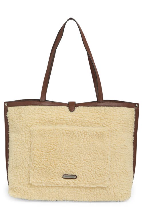 Rebecca Minkoff Megan Faux Shearling Tote In Cream