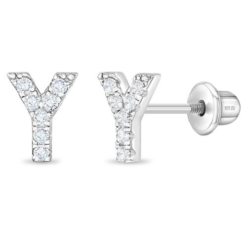 Shop In Season Jewelry Cubic Zirconia Letter Initial Earrings In Letter Y