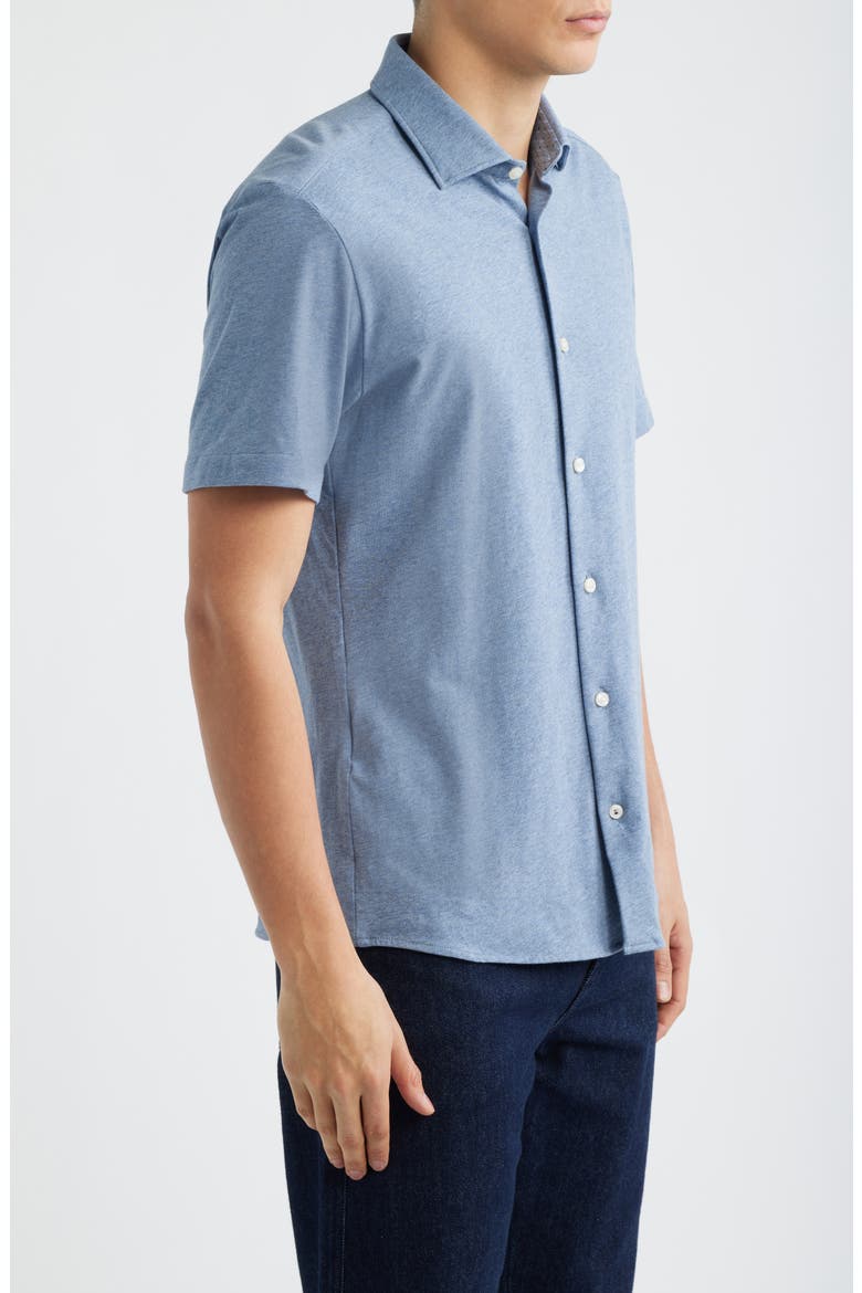 Roan Stretch Cotton Button-Up Shirt, Alternate, color, OPEN BLUE