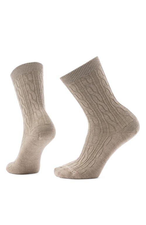 Smartwool Everyday Merino Wool Blend Cable Crew Socks In Gray