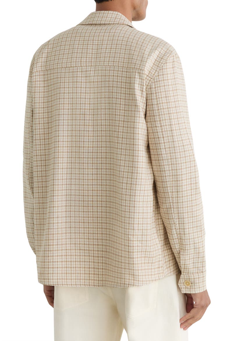 Sever Cotton & Linen Check Overshirt, Alternate, color, OATMEAL