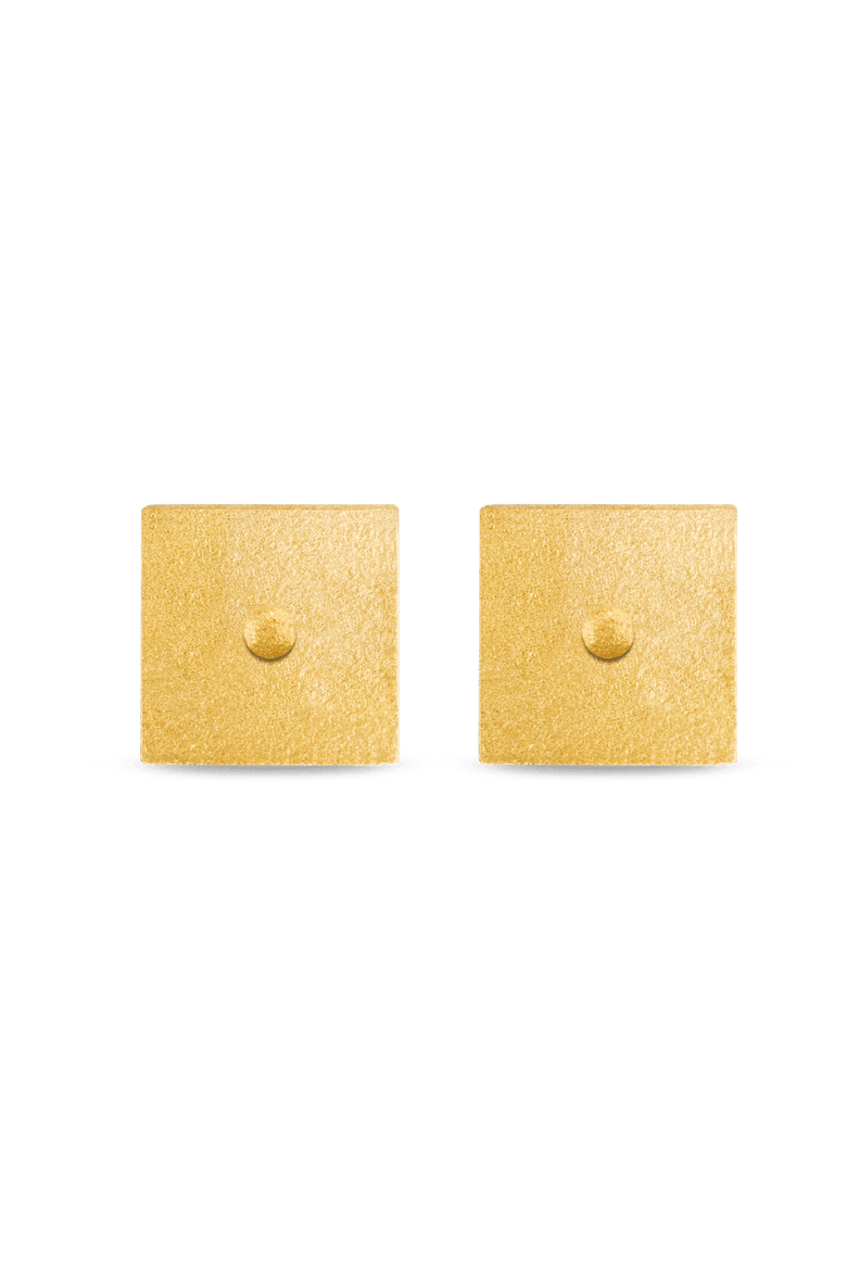 Square Bullion Stud Earrings, Alternate, color, Gold 9k