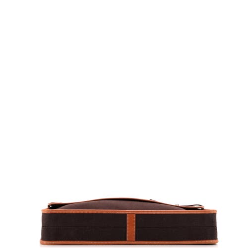 Pre-owned Hermes  Hermes Buenaventura Messenger Bag Toile Gm In Brown