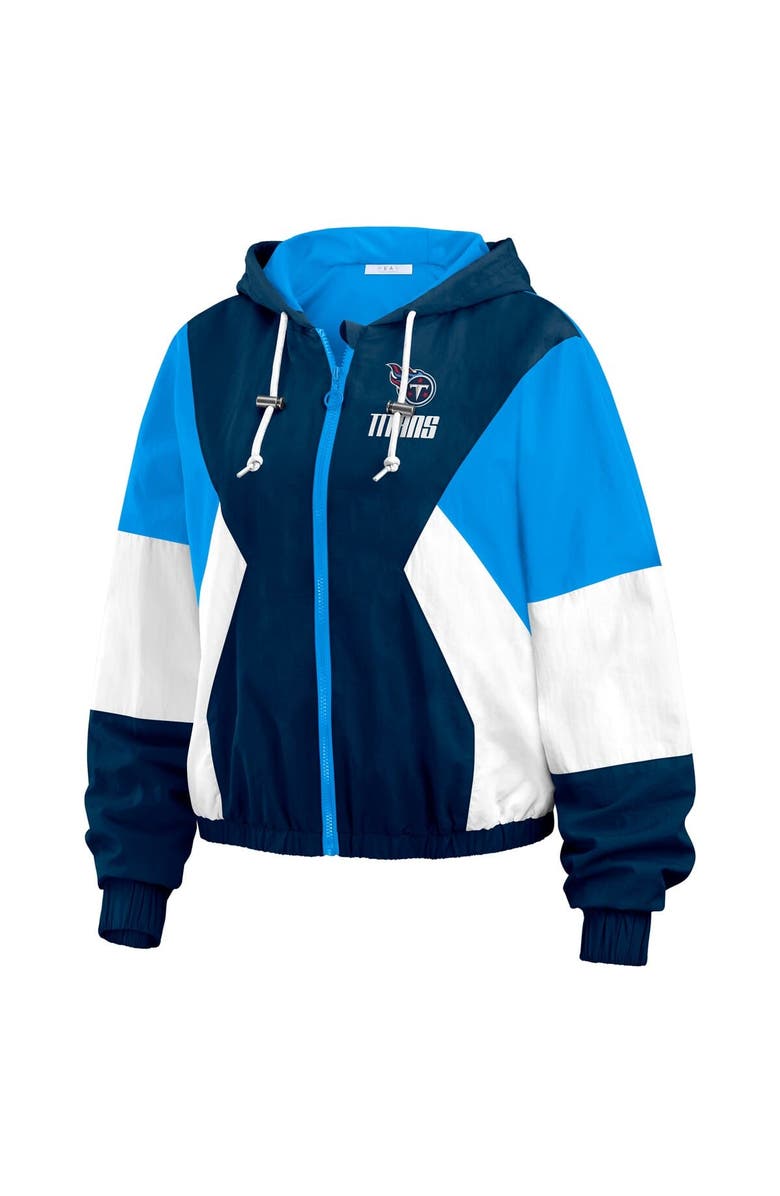 WEAR by Erin Andrews Women's WEAR by Erin Andrews Light Blue Tennessee Titans Color Block Full-Zip Windbreaker Jacket, Alternate, color, Light Blue