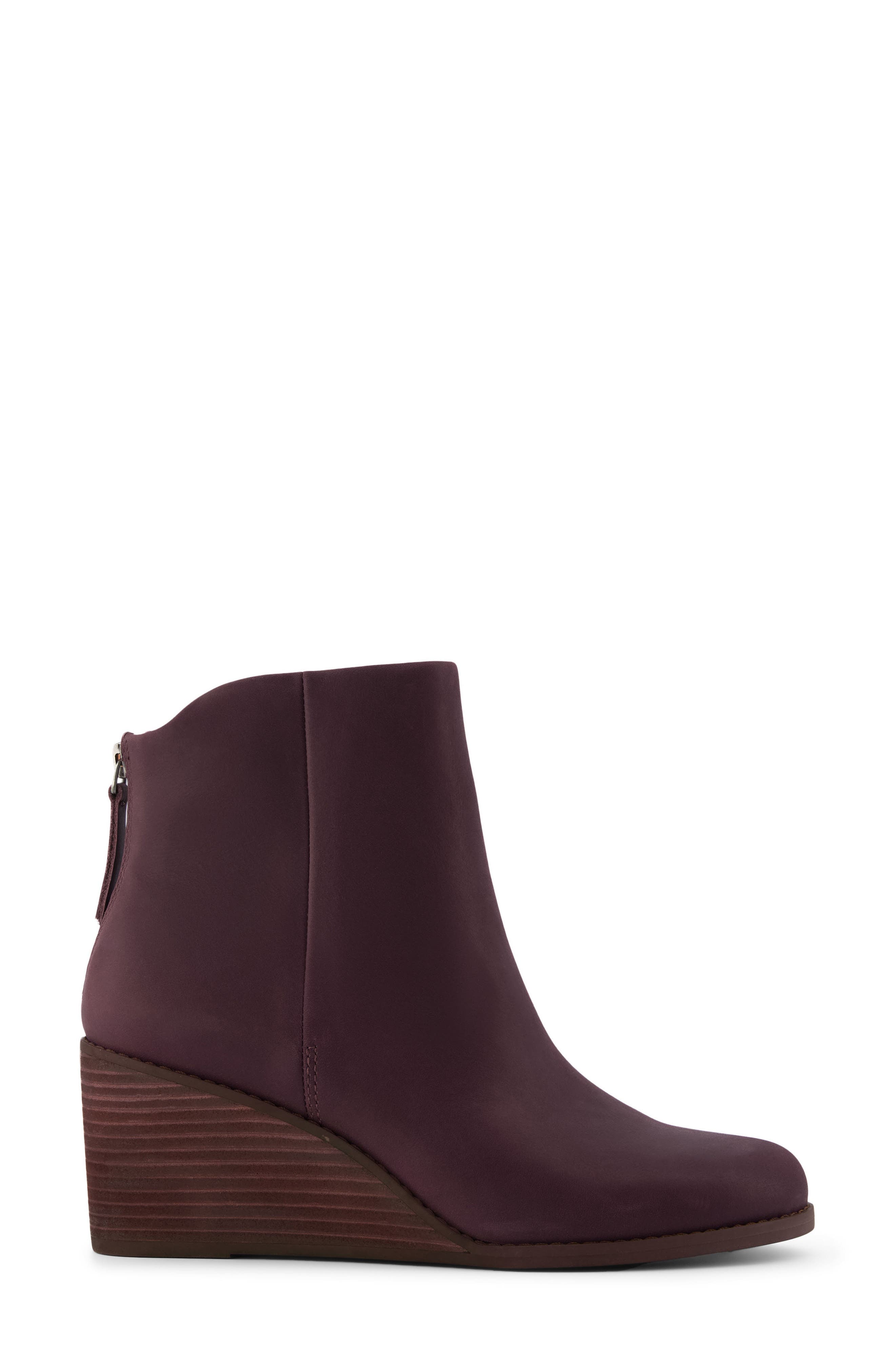 TOMS Casey Wedge Boot, Alternate, color, Plum