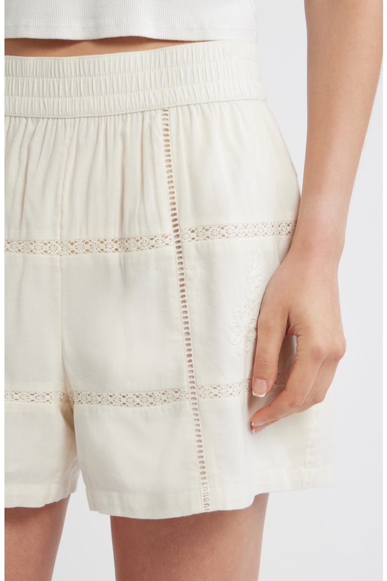 Marella Embroidered Shorts, Alternate, color, ANTIQUE WHITE