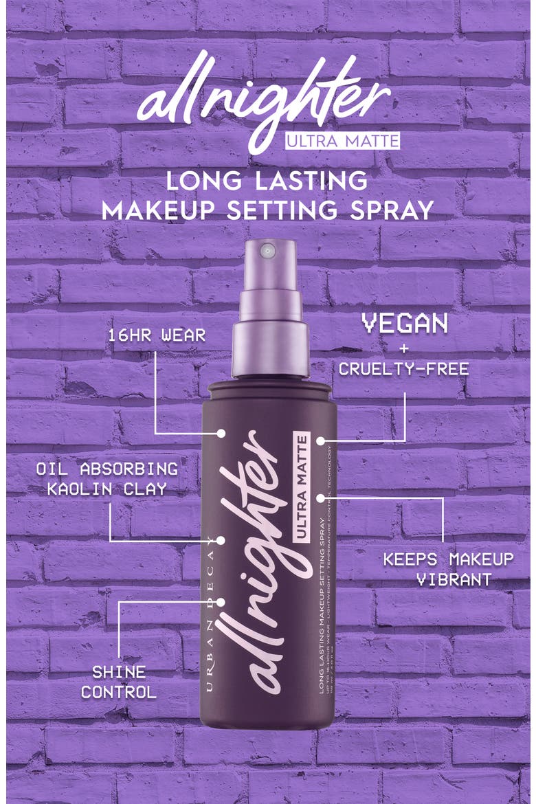 All Nighter Ultra Matte Makeup Setting Spray, Alternate, color, NO COLOR