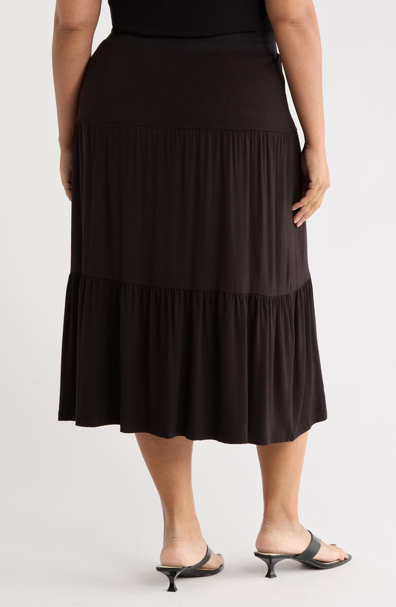 Renee C Tiered Jersey Maxi Skirt, Alternate, color, Black
