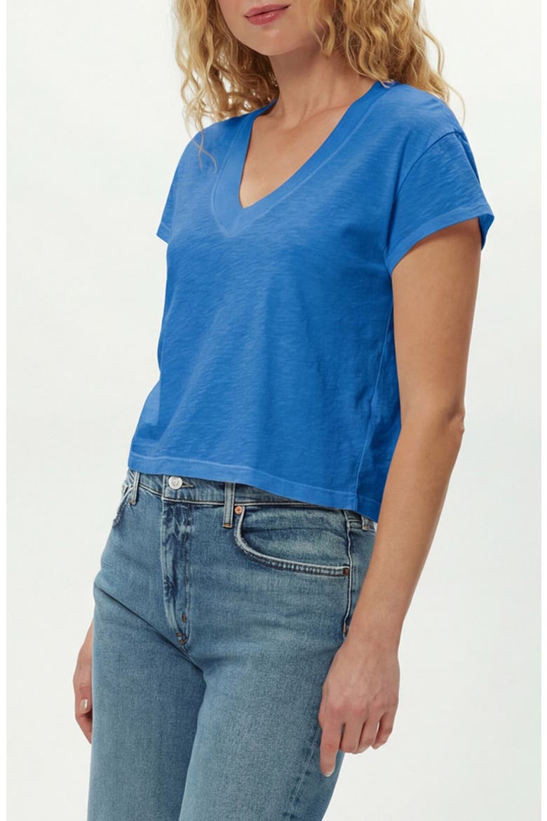 Harlan Cotton V-Neck T-Shirt, Alternate, color, BLUE RIBBON