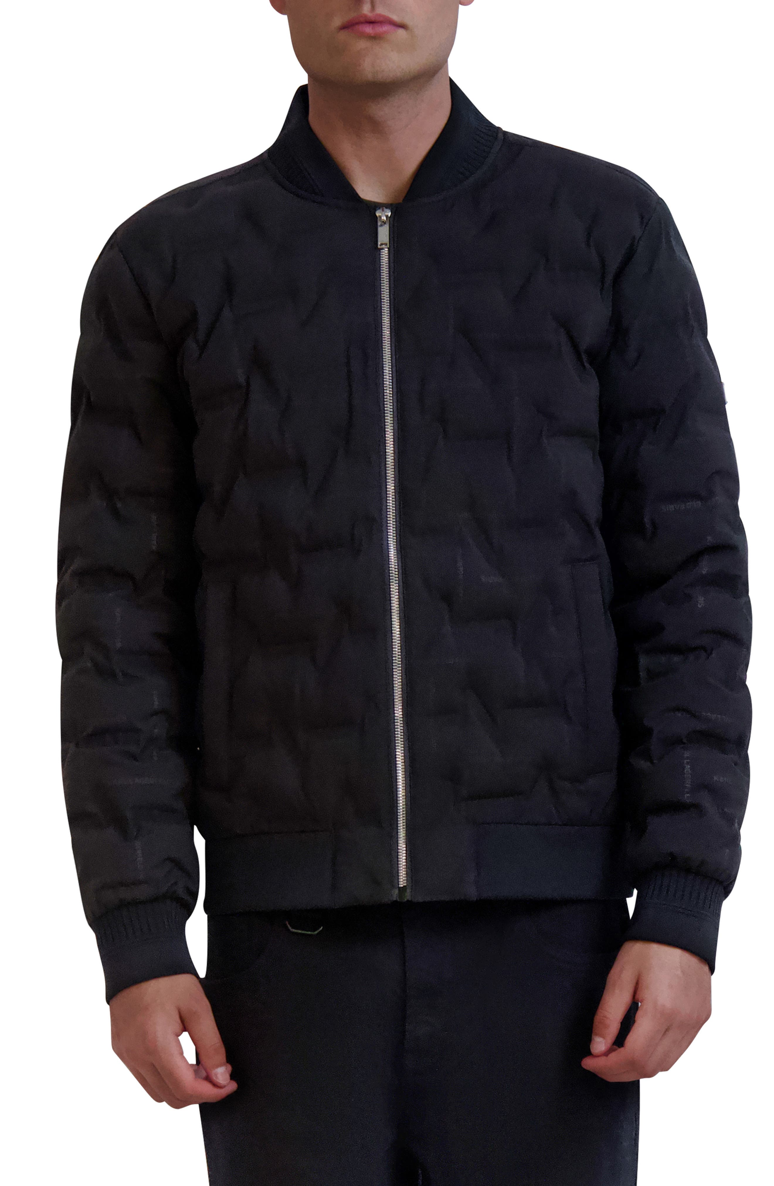 KARL LAGERFELD PARIS Heat Sealed Quilted Bomber Jacket