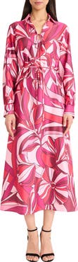 Donna Morgan Collared Long Sleeve Maxi Dress