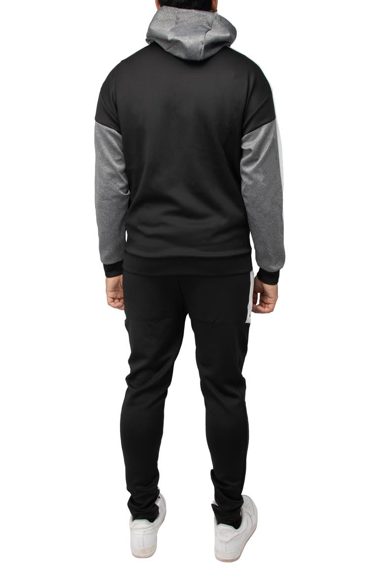 Colorblock Pullover Hoodie & Joggers, Alternate, color, BLACK/ WHITE
