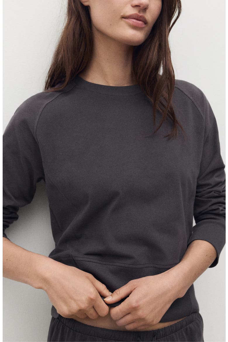 Fluid Cotton Sweatshirt, Main, color, CHARCOAL