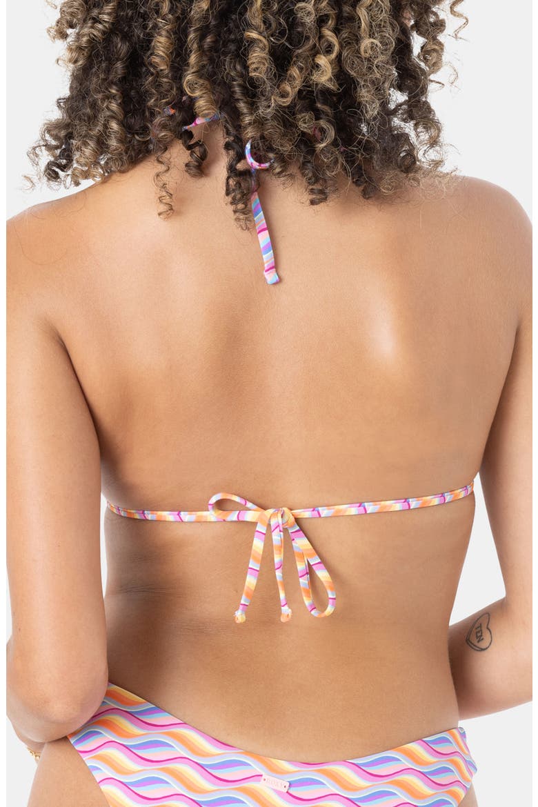 High Tide Tiki Triangle Bikini Top, Alternate, color, PINK COMBO