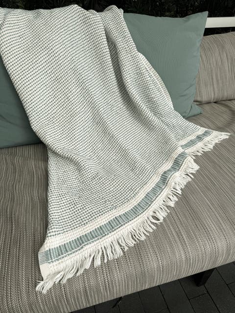 Waffle Striped Turkish Cotton Bath Towel