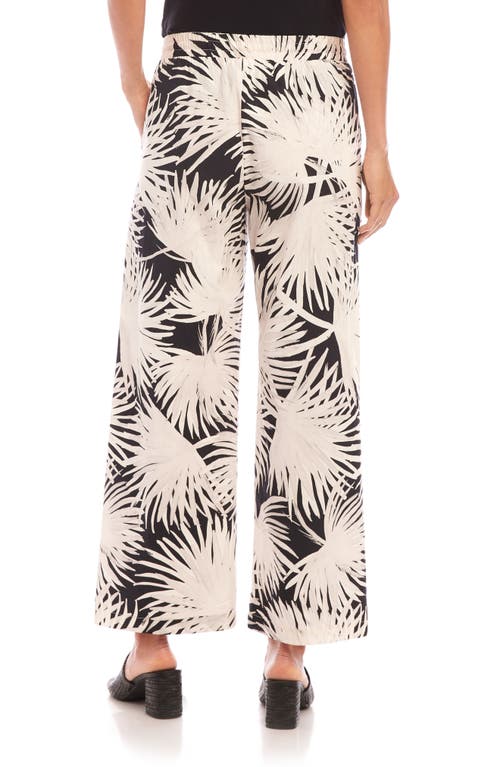 Karen Kane Drawstring Print Cropped Pants In White In White Print