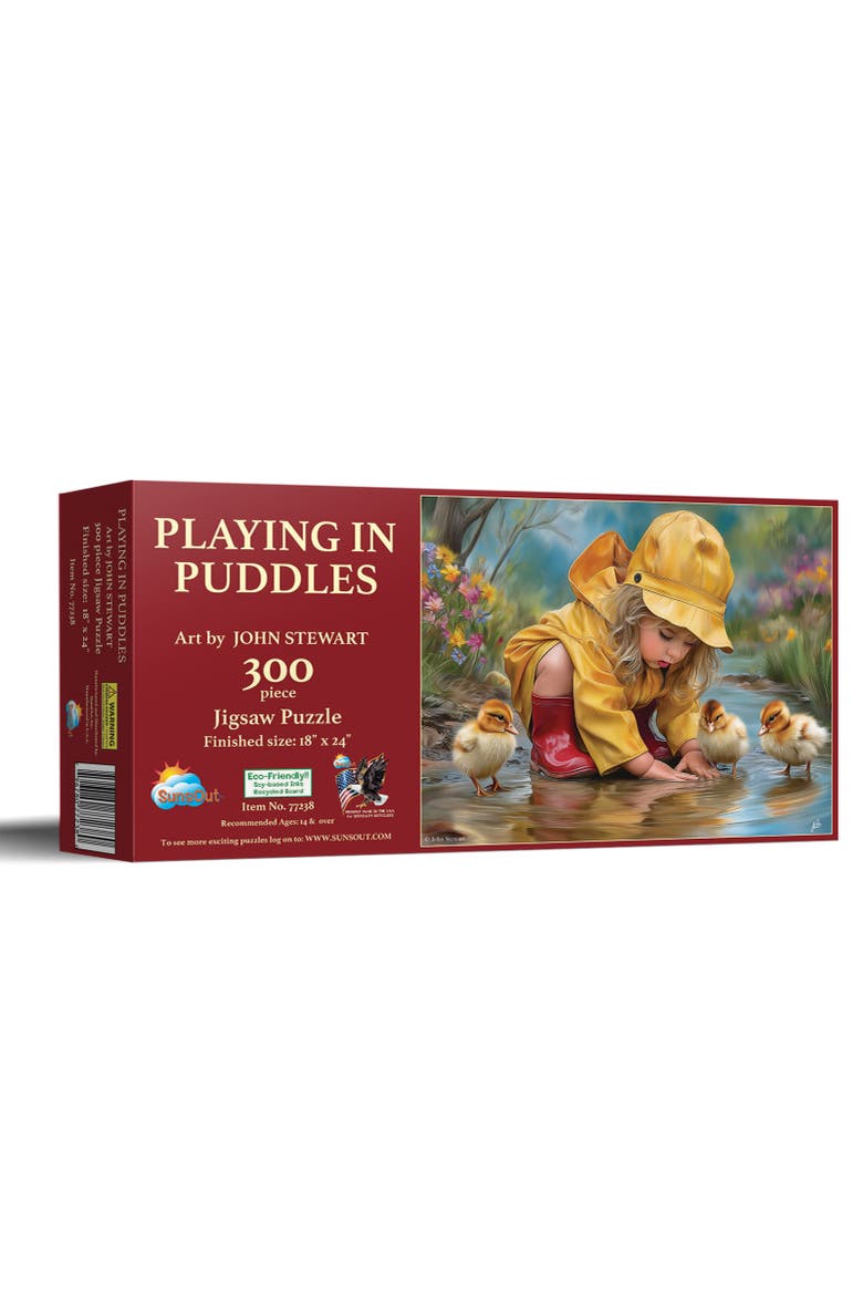 Playing in puddles 300 piece Jigsaw Puzzle for Adults, Main, color, Multicolor