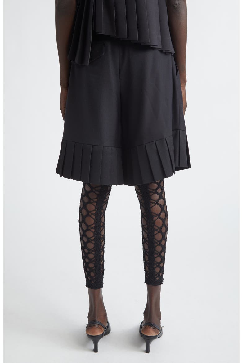 Wool Blend Gabardine Shorts, Alternate, color, BLACK