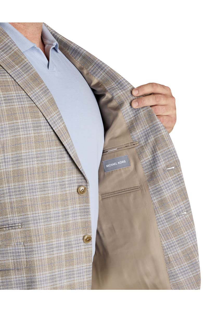 Michael Kors Big & Tall Plaid Sport Coat, Alternate, color, Tan