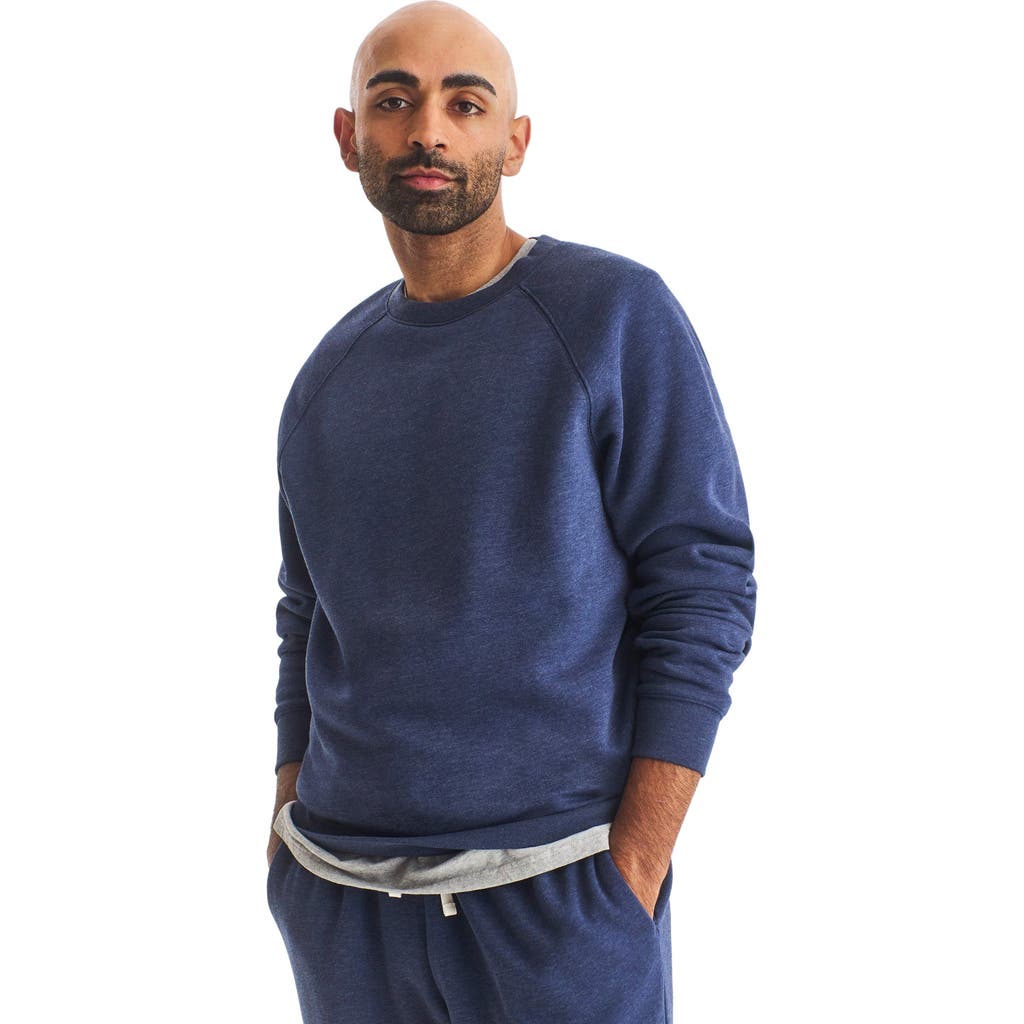Primary Unisex Fit Cozy Fleece Sweatshirt in Heather Navy at Nordstrom, Size Large