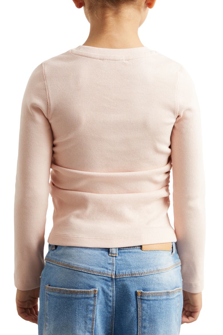 Kids' Trina Ruched Rib Sweater, Alternate, color, PALE PINK