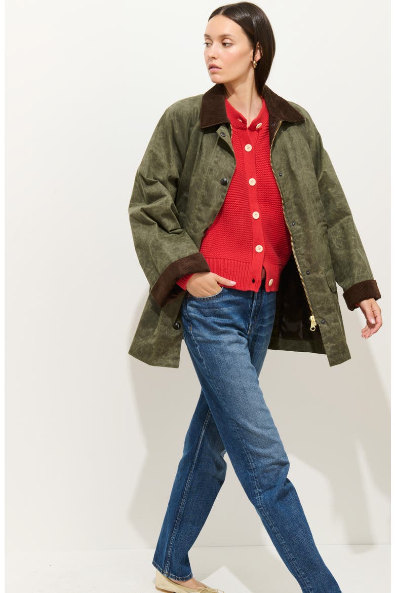 Madison Waxed Cotton Jacket, Alternate, color, OLIVE