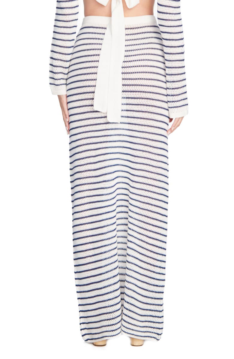 Capittana Olga Stripe Open Stitch Cover-Up Maxi Skirt, Alternate, color, 