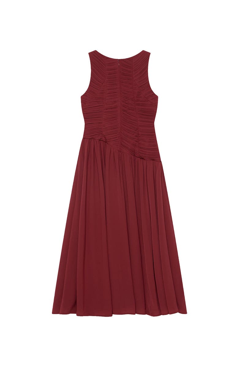 MINT VELVET Ruched Detail Midi Dress, Alternate, color, Burgundy