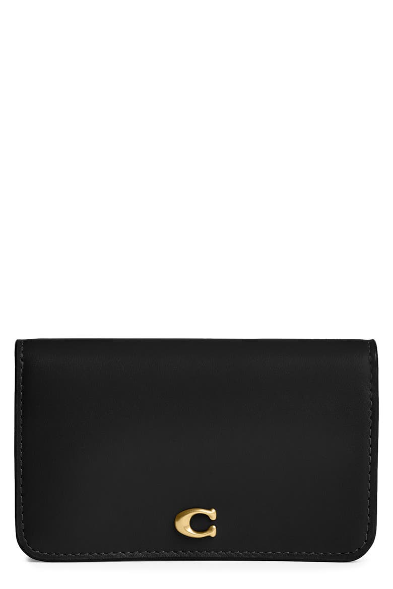 Essential Slim Bifold Leather Card Case, Main, color, B4/BLACK