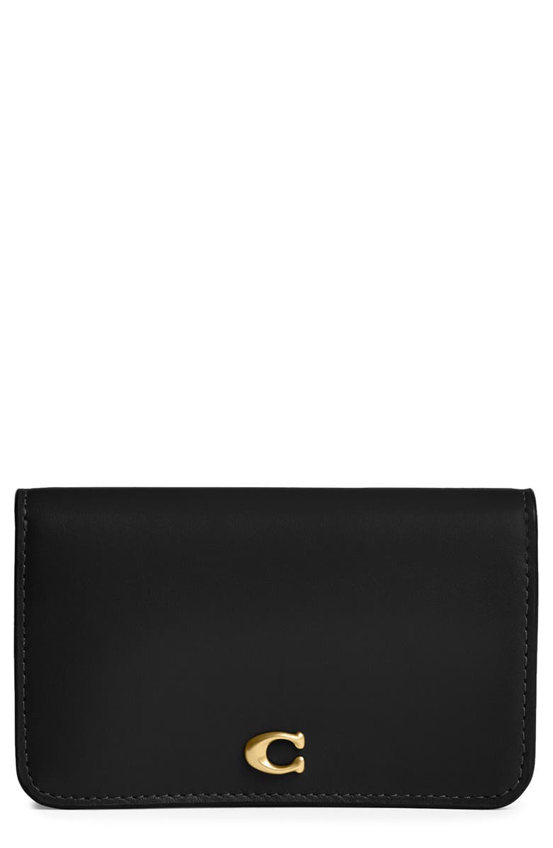 COACH Essential Slim Bifold Leather Card Case, Main, color, 