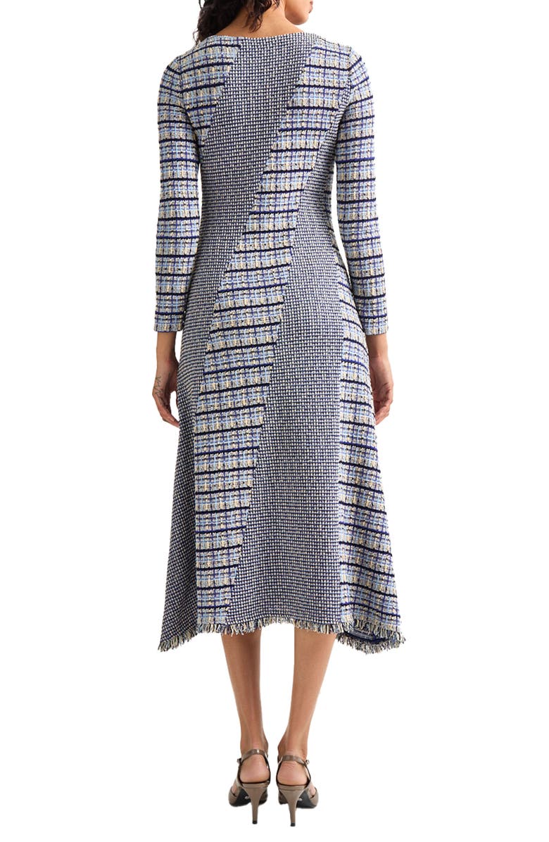 Misook Multistitch Long Sleeve Midi Dress, Alternate, color, Starry Night Blue